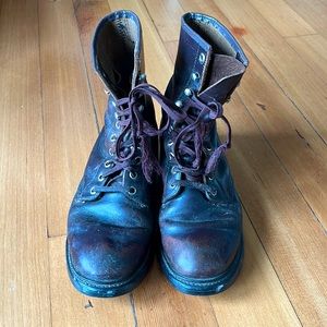 Vintage 1950s gas station brown leather boots, women’s size 9